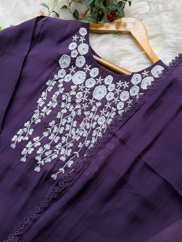 ✨ Easy Cotton Embroidered Kurti Set ✨