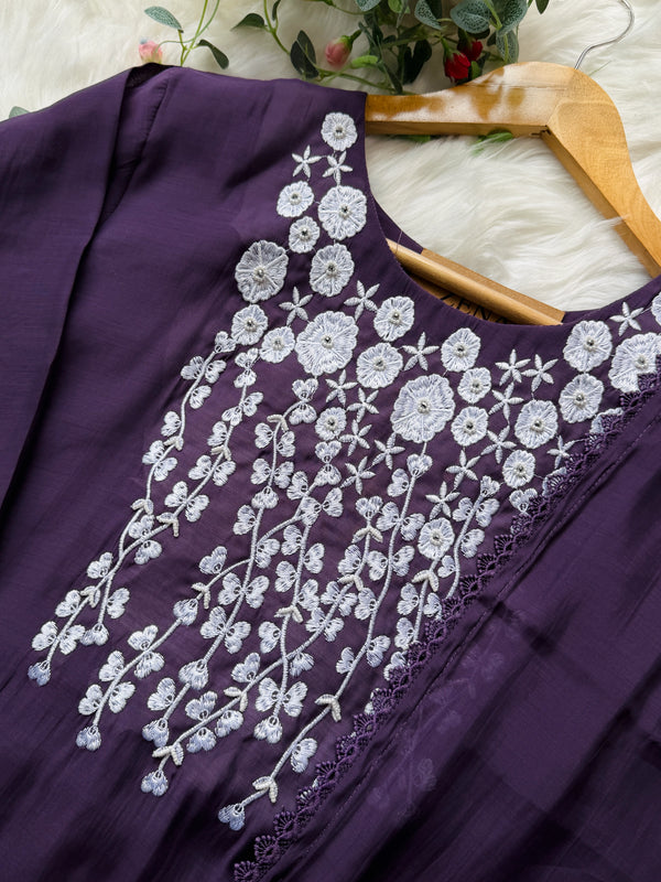 ✨ Easy Cotton Embroidered Kurti Set ✨