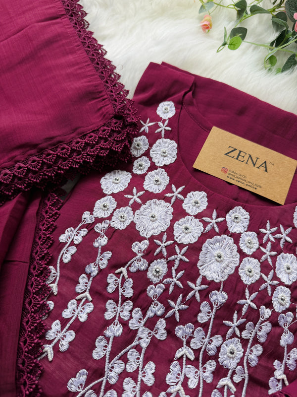Easy Cotton Embroidered Kurti Set