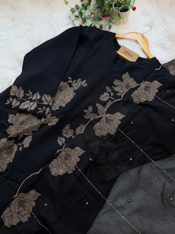 ✨ Mul Chanderi Embroidered Slitted Kurti Set ✨
