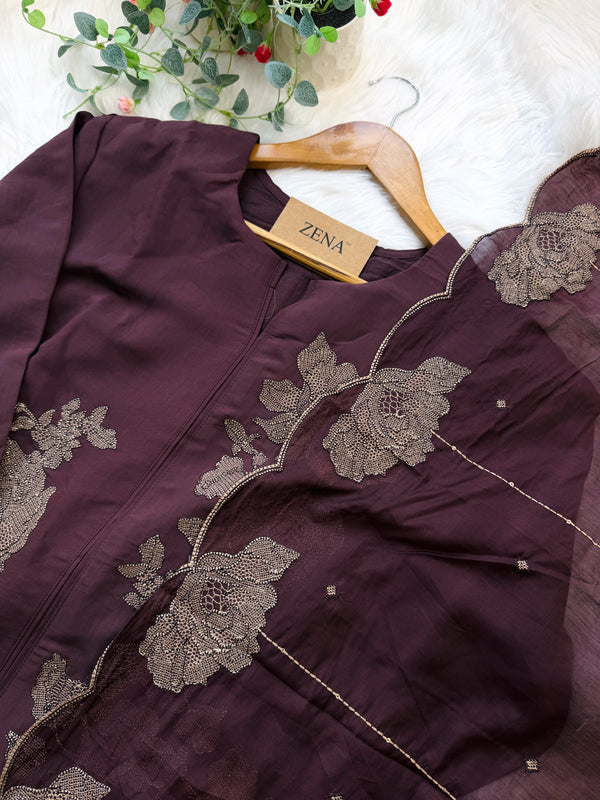 ✨ Mul Chanderi Embroidered Slitted Kurti Set ✨