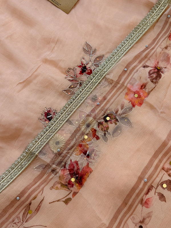 ✨ Premium Crepe Hand Detailed Unstitched Suit ✨