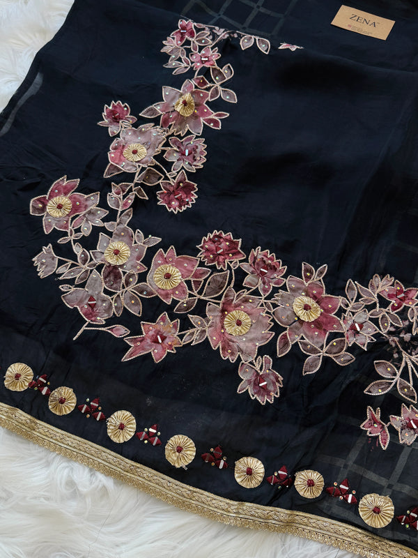 ✨ Premium Crepe Hand Detailed Unstitched Suit ✨