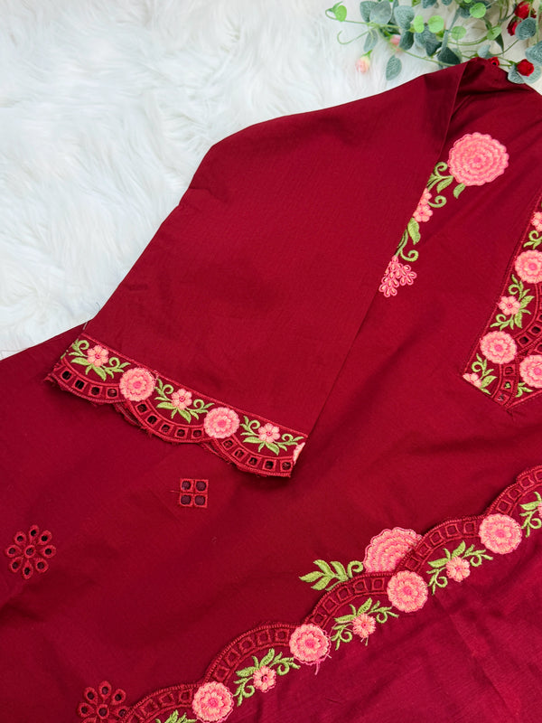 ✨ Pure Cotton Embroidered Kurti Set ✨