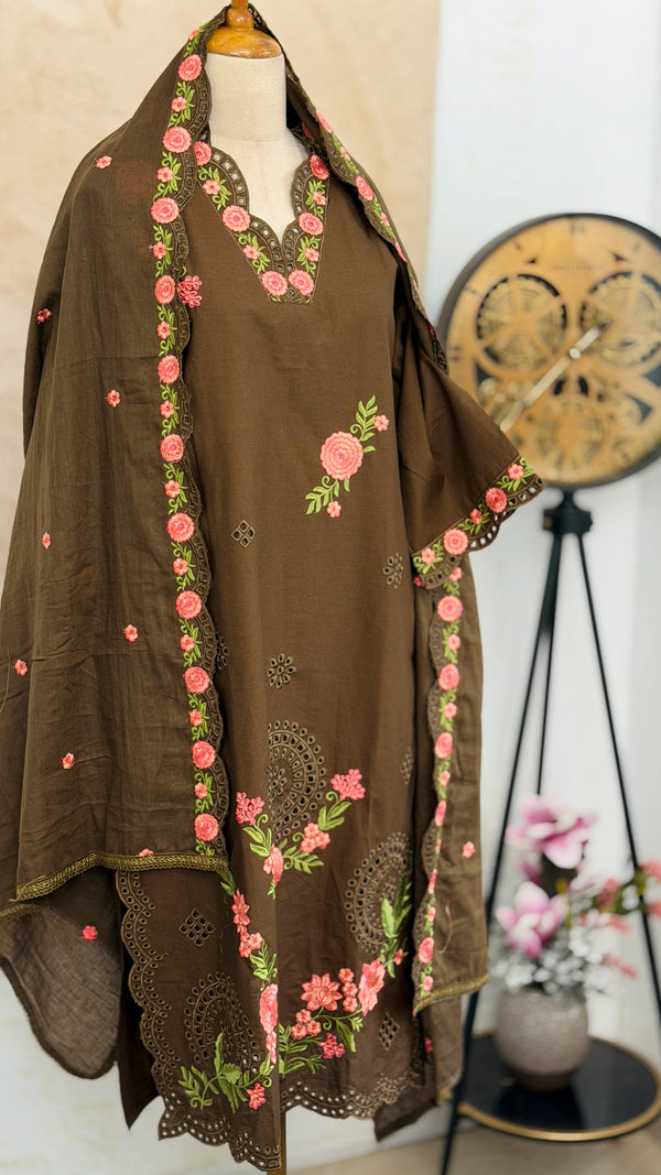 ✨ Pure Cotton Embroidered Kurti Set ✨