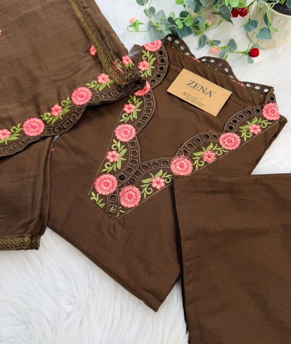 ✨ Pure Cotton Embroidered Kurti Set ✨