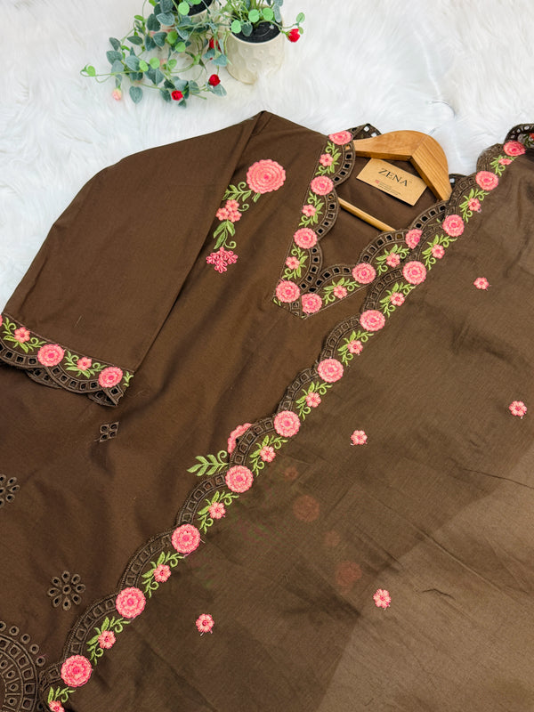 ✨ Pure Cotton Embroidered Kurti Set ✨