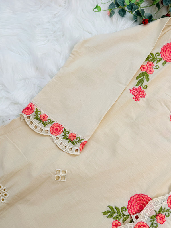 ✨ Pure Cotton Embroidered Kurti Set ✨