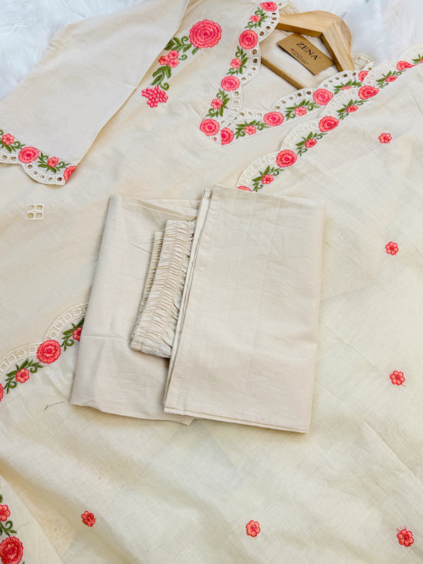 ✨ Pure Cotton Embroidered Kurti Set ✨
