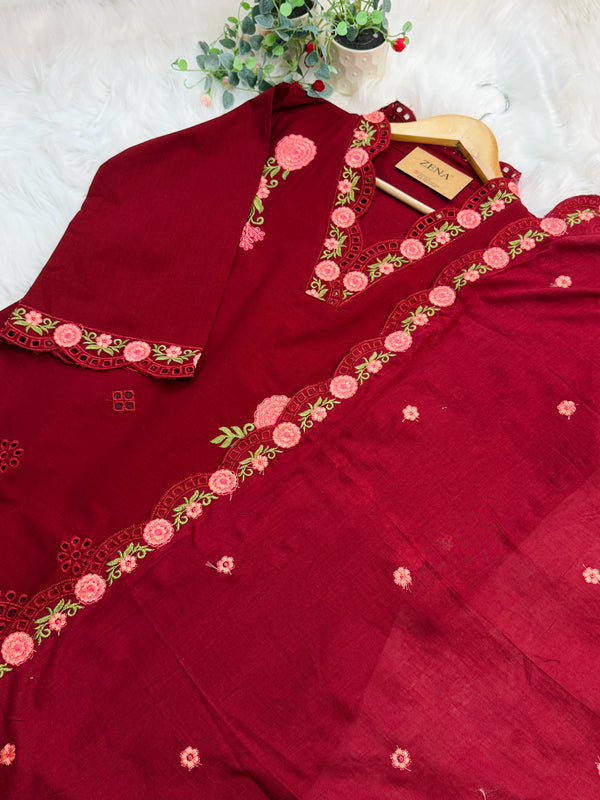 ✨ Pure Cotton Embroidered Kurti Set ✨