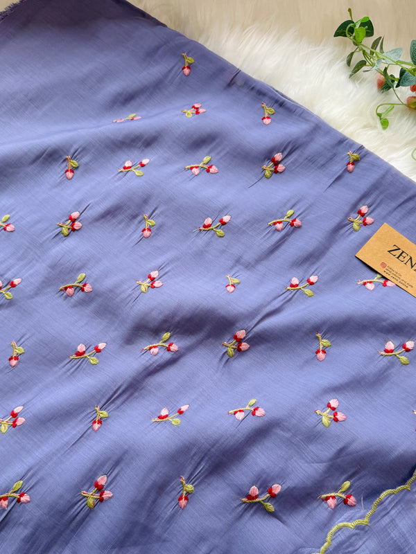 ✨ Malai Chanderi Embroidered Unstitched Suit ✨