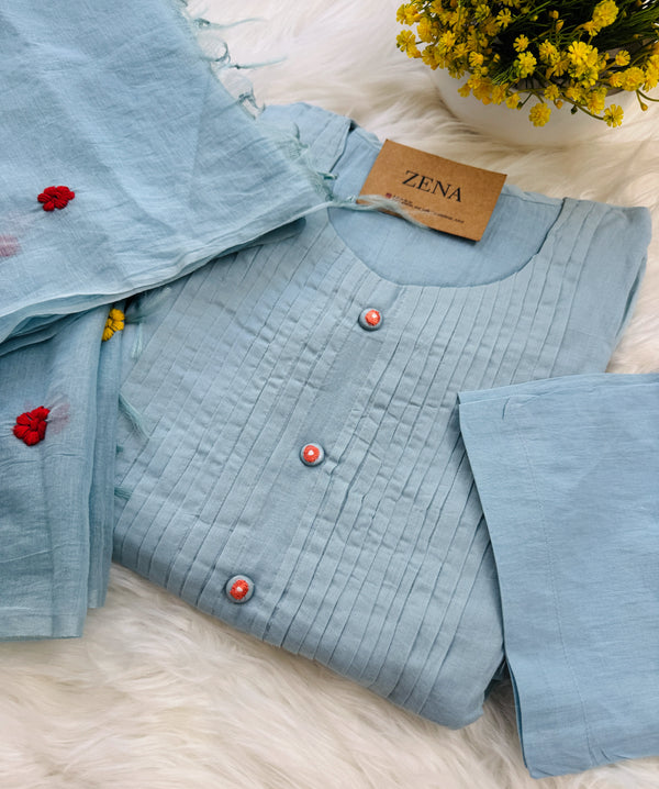 ✨ Mul Chanderi Embroidered Anarkali Set ✨