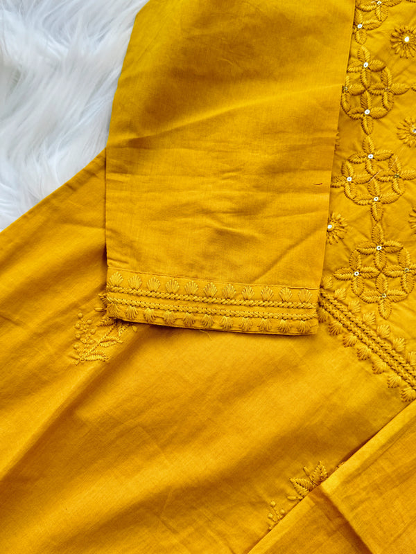 ✨ Pure Cotton Embroidered Kurti Set ✨