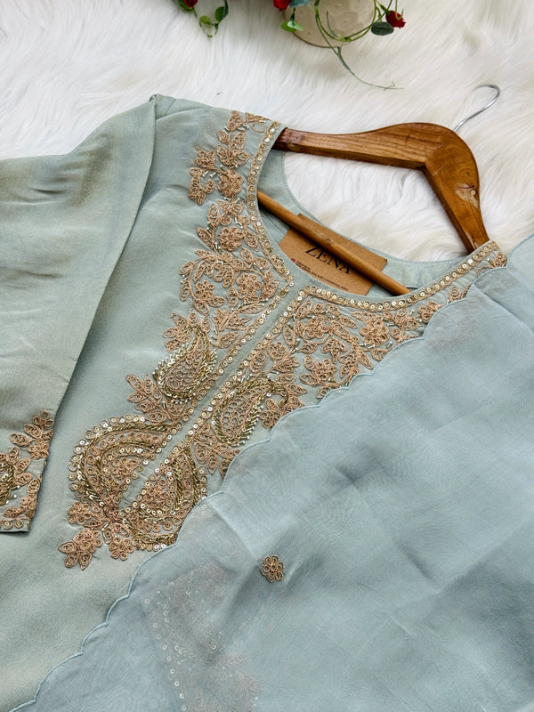 ✨ Tissue Silk Embroidered Suit ✨