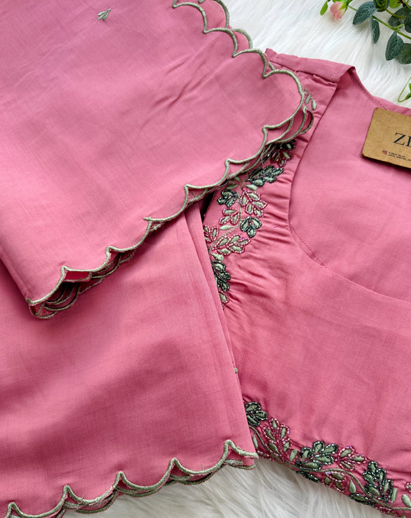 ✨ Soft Silk Embroidered Anarkali Set ✨