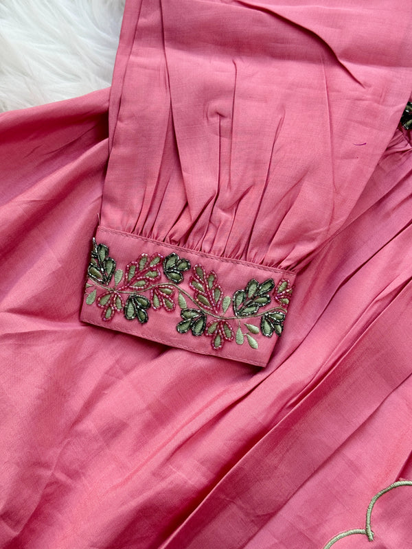 ✨ Soft Silk Embroidered Anarkali Set ✨