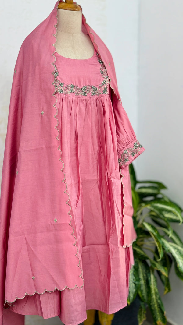 ✨ Soft Silk Embroidered Anarkali Set ✨