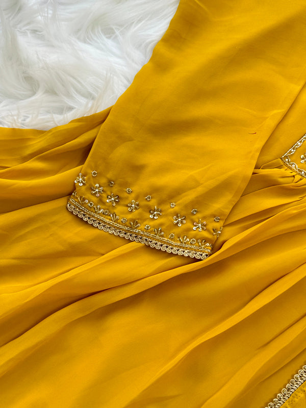 ✨ Organza Hand-Detailed Kurti Set ✨