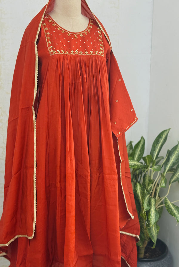 ✨ Russian Silk Handwork Anarkali Set ✨