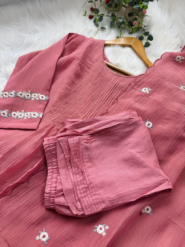 ✨ Crush Silk Embroidered Anarkali ✨