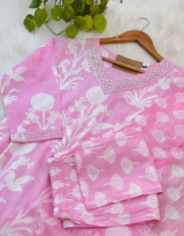 Effortless Elegance – READY TO WEAR PURE COTTON KURTI SET ✨