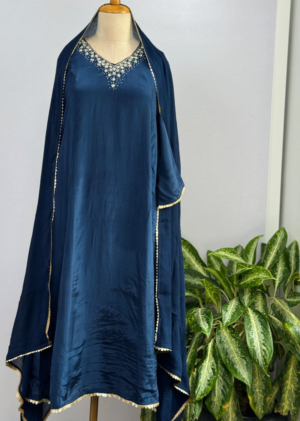 Ready-to-Wear Hand-Embroidered A-Line Kurti Set