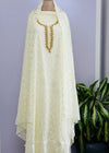 Unstitched Georgette Khatli Work Hand Detailed Kurti Set with Georgette Dupatta
