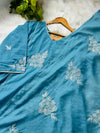 Mul Chanderi Embroidered Anarkali Kurti Set – Timeless Elegance, Effortless Style