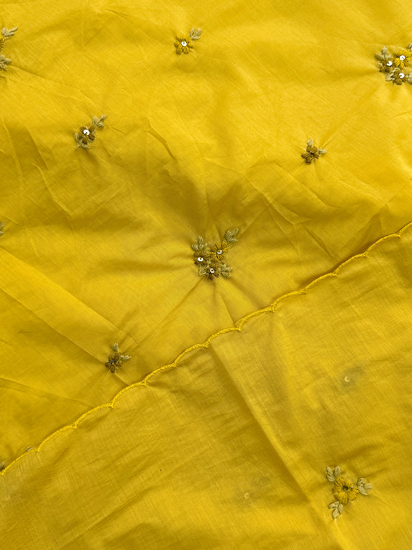Mul Chanderi Unstitched Suit with Embroidery Details
