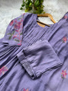 Mul Chanderi Embroidered Anarkali Kurti Set – Timeless Elegance in Every Fold