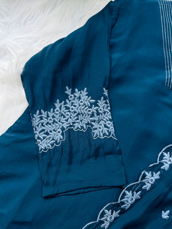 Mul Cotton Embroidered Kurti Set