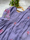 Mul Chanderi Embroidered Anarkali Kurti Set – Timeless Elegance in Every Fold