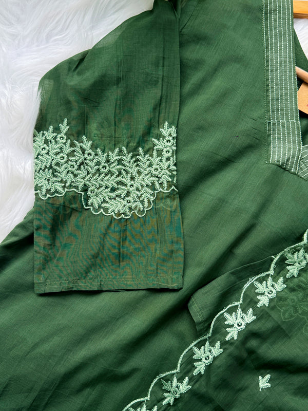 Mul Cotton Embroidered Kurti Set