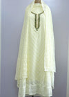 Unstitched Georgette Khatli Work Hand Detailed Kurti Set with Georgette Dupatta