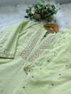 Premium Mul Cotton Handwork Kurti Set – French Knot Detailing