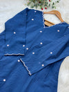 Premium Mul Chanderi Mirror Work A-Line Kurti Set – Shine with Subtle Elegance