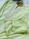 Premium Mul Cotton Handwork Kurti Set – French Knot Detailing