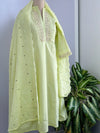 Premium Mul Cotton Handwork Kurti Set – French Knot Detailing