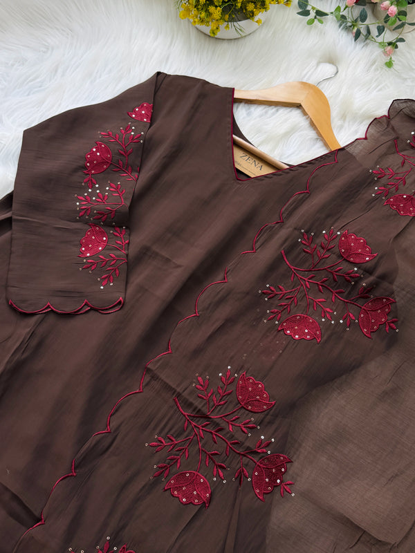 ✨ Glass Chanderi Kurti Set ✨