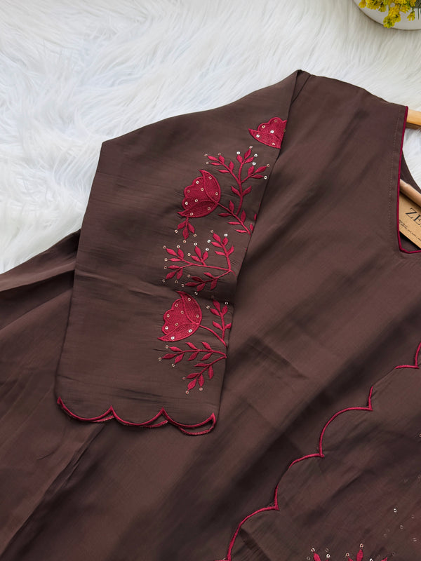 ✨ Glass Chanderi Kurti Set ✨