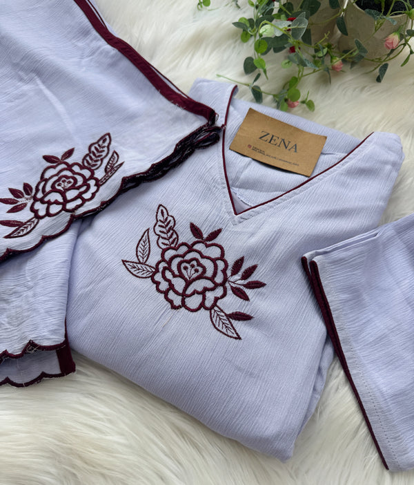 🌙 Crush Rayon Embroidered Anarkali Set 🌙