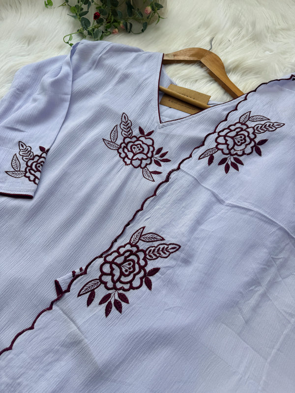 🌙 Crush Rayon Embroidered Anarkali Set 🌙