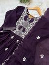 🌙 Mul Chanderi Embroidered Anarkali Set 🌙