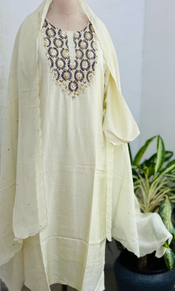 ✨ Pure Dola Silk Handwork Party Wear Kurti Set ✨