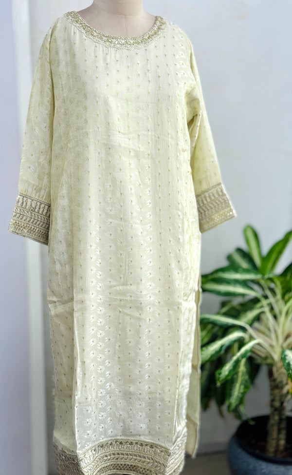 ✨ Tissue Silk Handwork Party Wear Suit with Organza Dupatta ✨