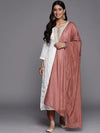 Off White Chanderi Yoke Embroidery Kurta