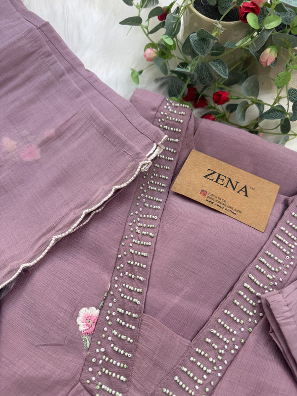 ✨ Imported Crush Rayon Ready-to-Wear Embroidered Anarkali Set ✨