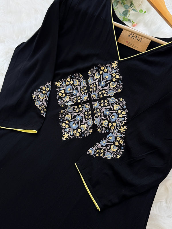 ✨ Pure Cotton Embroidered Kurti Set ✨
