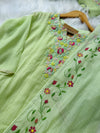 Premium Mul Chanderi Hand Detailed A-Line Kurti Set – Elegant Ethnic Charm