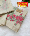 🌼✨ Onam Arrival | Linen Hand-Detailed Unstitched Suit ✨🌼